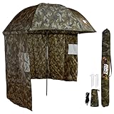 BAT Tackle Angelschirm mit Seitenwand | Inkl. Heringe und Abspannleinen | Schirmzelt | Windschutz |...