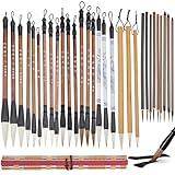 DELORIGIN 30 Stück Chinesisches Kalligraphie Pinsel Set Zum Schreiben Malen Aquarell Tintenpinsel...