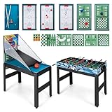 COSTWAY 15 in 1 Spieltisch Set, Tischspiel multifunktional mit Tischfußball Hockey, Billard,...