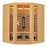 Artsauna Eck-Infrarotkabine Nyborg E150K - Infrarotsauna 150x150 cm mit Dual-Technologie &...