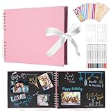 DazSpirit Fotoalbum 29,5 X 21cm Fotoalbum Zum Selbstgestalten Schwarz Fotobuch Mit 80 Seiten...