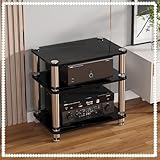 HiFi Audio Rack Multimedia Support Shelf Plattenspieler Ständer 1-4 Etagen AV Storage Glas...