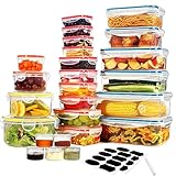 YASHE Frischhaltedosen mit Deckel 50er(25Behälter + 25Deckel), Luftdichte Aufbewahrungsbox,...