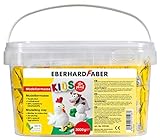 Eberhard Faber 570103 - EFAPlast Kids Modelliermasse in weiß im praktischen Eimer, Inhalt 3 kg,...