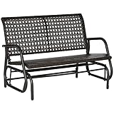 Outsunny Polyrattan Schaukelbank 2-Sitzer Outdoor Terrasse Garten Loveseat Gartenschaukel mit...