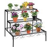 DOEWORKS 3 Etagen Metall Pflanzenständer Aufbewahrungsregal Regal Blumentopfhalter Indoor Outdoor...