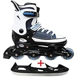 Cox Swain Sneak 2in1 größenverstellbare Kinder Inline Skates und Schlittschuhe mit PU Gummirollen...