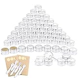 PAMIYO 60 Stück Döschen 5ml Leerdose klarer Tiegel, Cremedose Leer Transparent Tiegel mit...