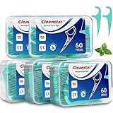 BEYAOBN Zahnseide Sticks 5-Pack 300 Stück,Einwegzahnseide Dental Floss mit tragbarem Reiseetui und...