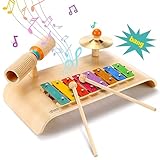 wingyz Kinder Xylophon Set, Musikinstrumente für Kinder ab 1 Jahr, Musik Kinderspielzeug, Holz...