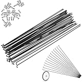 TULEBOLIAN 36pcs Fahrradspeichen,289mm/11.38in, mit 36 Nippel,14G J Bend Edelstahl Fahrrad Speichen...