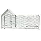 Redkid Metall Freilaufgehege Hühnerstall 1x3x1.5m - Mit Wasserdichtetem PE-Tuch und...