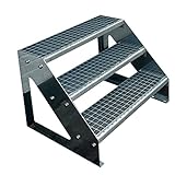 Kaminbau Mierzwa Premium Treppe Freistehend 3 Stufen (Breite 600 mm) (Höhe 57cm) Wetterfest...