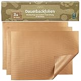 LIVAIA Dauerbackfolie 40x29cm: 3x Premium Backpapier Wiederverwendbar für Backofen und Grill -...
