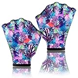 TIESOME 1 Paar Unisex Schwimmhandschuhe mit Schwimmhäuten für Aquafitness, Schwimmflossen...