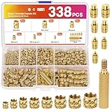 338 Stüc Gewindeeinsatz Einpressmutter,M2/M2.5/M3/M4/M5/M6 Einpressmuttern Kunststoff,3D Drucker...