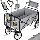 KESSER® Bollerwagen faltbar Handwagen Transportkarre Gerätewagen | inkl. 2 Netztaschen & Cover |...