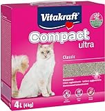 Vitakraft, Compact Ultra, Katzenstreu, Klumpstreu für Katzen, aus Bentonit, geruchsbindend (1x 4kg)