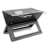 Relaxdays Klappgrill, praktisch, tragbar, inkl. Rost und Kohleschale, H x B x T: 30,5 x 30 x 45,5...