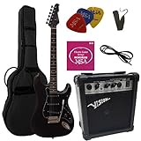 ELEKTROGITARRE MATT SCHWARZ- E-GITARRE - IM SET MIT 20WATT VERSTÄRKER - TASCHE - BAND - SAITEN -...