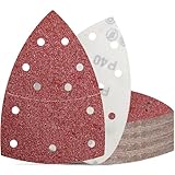 KONGMING 50 Stück Schleifpapier Dreieckschleifer klett Körnung 40 Schleifblätter 11 Loch fur...