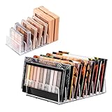 2 Stück Lidschatten Organizer – Transparente Kosmetik Organizer mit 7 Fächern – 2 Größen...