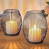 GoMaihe Kerzenständer 2er Set, Deko Wohnzimmer Schlafzimmer Badezimmer Windlicht Kerzenhalter für...