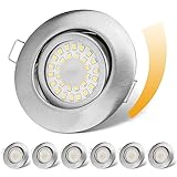 LED Einbaustrahler 230V Flach Dimmbar LED Spots 6W IP44 Bad Einbauleuchten Deckenspots...