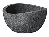 Scheurich Wave Globe Bowl, runde Pflanzschale aus Kunststoff, Schwarz-Granit, 40 cm Durchmesser, 21...