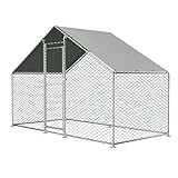 Freilaufgehege Hühnerstall 3x2x1.5m mit Sicherheitsschloss und Wasserdichtes PE-Tuch,...