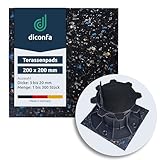 diconfa 100x Terrassenpads Gummigranulat 200x200mm, 3mm stark - WÄHLBAR - Dicke 3mm bis 20mm -...