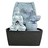 Innenbrunnen Wasserwand Wasserfall - Abnehmbare Buddha -Statue - Zen Dekoration Wohnzimmer Feng Shui...