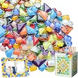 Exquilnova 900 g Mosaiksteine zum Basteln, Polygon Mosaik Bastelset, Mini Glas Mosaik Steine, Bunte...