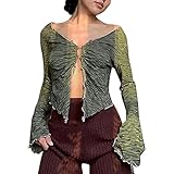 Yunyahe Pullover Damen Winter Sweatshirt Damen Bedruckter Damen-Cardigan mit Langen Ärmeln und...