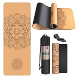 Yogamatte, rutschfest, einzigartiges Design, natürlicher Kork, TPE-Material, Fitness-Trainingsmatte...