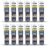 EVERFIX Sanitär Silikon Acetat transparent (310 ml, 12 Stück) für Bad, Dusche und Küche zum...