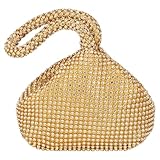 QUARKZMAN Abendtaschen für Damen, Funkelnde Strass 5,91' Mini Clutch Vintage Dreieckige Kleine...