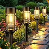 BUCASA Solarlampen für Außen Garten, 4 Stück Solarleuchten für Außen, IP65 Wasserdicht...