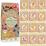 Bio Bienen Blumen Samen Set – 12 Sorten samenfeste Bio Blumensamen – mit extra viel Blumen...