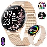 Smartwatch Damen 2025 mit Anrufen - 7,99 mm Ultra-Dünne Elegante Fitness Armbanduhr mit 1,43 Zoll...
