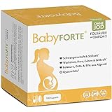 BABYFORTE® Folsäure OHNE JOD + Omega-3 vegan – DHA EPA Schwangerschaft Vitamine ohne Jod - 180...