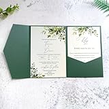 Grüne Hochzeitseinladungsumschläge, Perlpapier, 250 g/m², 25 Stück, Für Hochzeit Geburtstag...