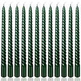 25,4 cm grüne Spiral-Kerzen-Set für Weihnachten und Frühling, geruchlose tropffreie Kerzenhalter...