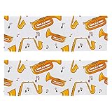 2 x Mikrofaser-Handtücher mit Saxophon-Muster, Sport-Workout-Handtücher