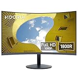 KOORUI Curved Monitor - 23.6 Zoll FHD Curved Computer Monitor, VA-Panel, 60Hz, Krümmung 1800R,...