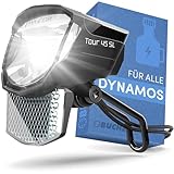 BÜCHEL Tour Dynamo Lampe mit Standlicht und StVZO Zulassung I 45 LUX Fahrradlampe vorne, LED...