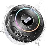 Hupoaf Bluetooth Lautsprecher mit LED Licht, Musikbox Bluetooth 5.3 Box mit Stereo, IP7 Wasserdicht...