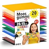 OFITURIA 20 Blatt Moosgummi Set, Bunte Farben, Format 20x15 cm – Ideal für Bastelprojekte, DIY,...