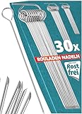 Menz Rouladennadeln, 30er SET - 10cm Rouladennadeln Edelstahl rostfrei als Rouladenklammern-Ersatz -...