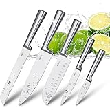 HUIKAILI Messer Set 5-tlg, Profi Küchenmesser Set aus Edelstahl, Scharfes, Rutschfester,...